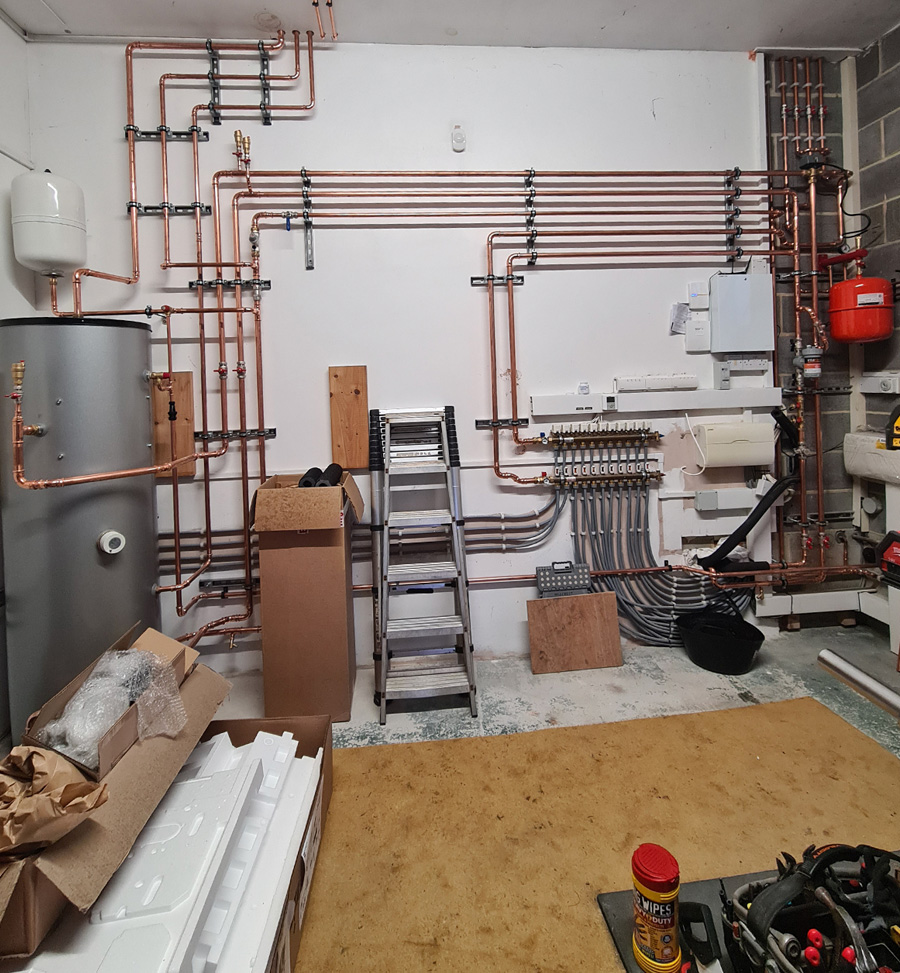Completed plumbing installation