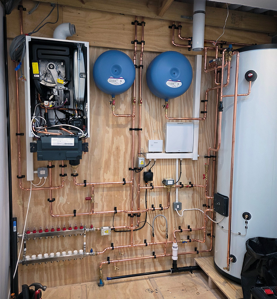 Completed plumbing and heating installation